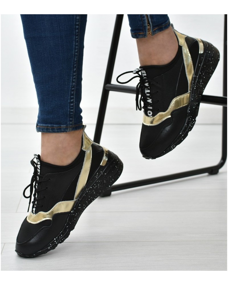 Sneakersy damskie S.Barski 97819 Czarne