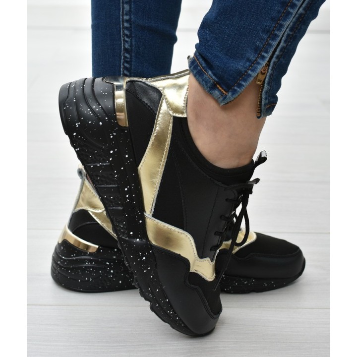Sneakersy damskie S.Barski 97819 Czarne