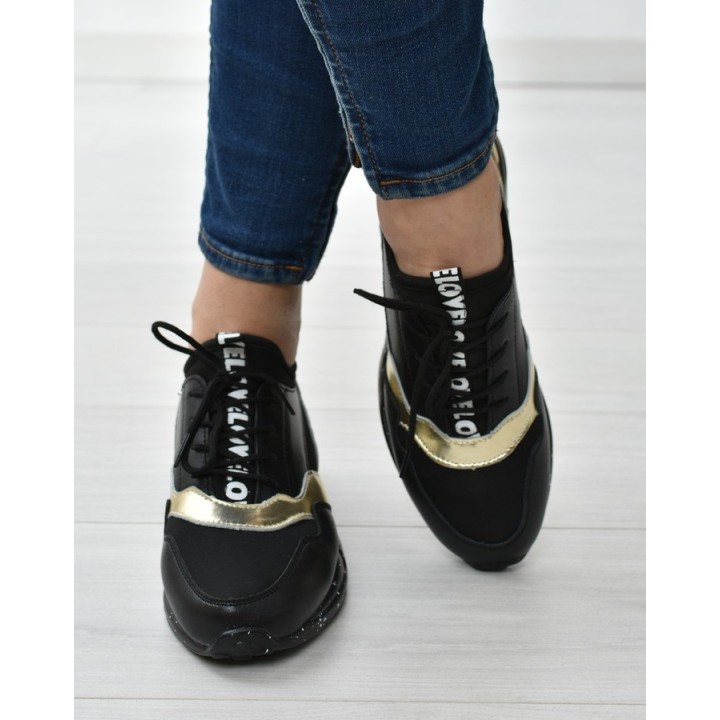 Sneakersy damskie S.Barski 97819 Czarne