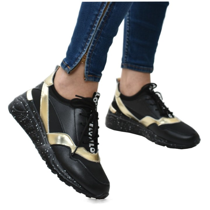 Sneakersy damskie S.Barski 97819 Czarne