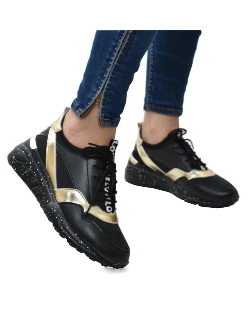 Sneakersy damskie S.Barski 97819 Czarne