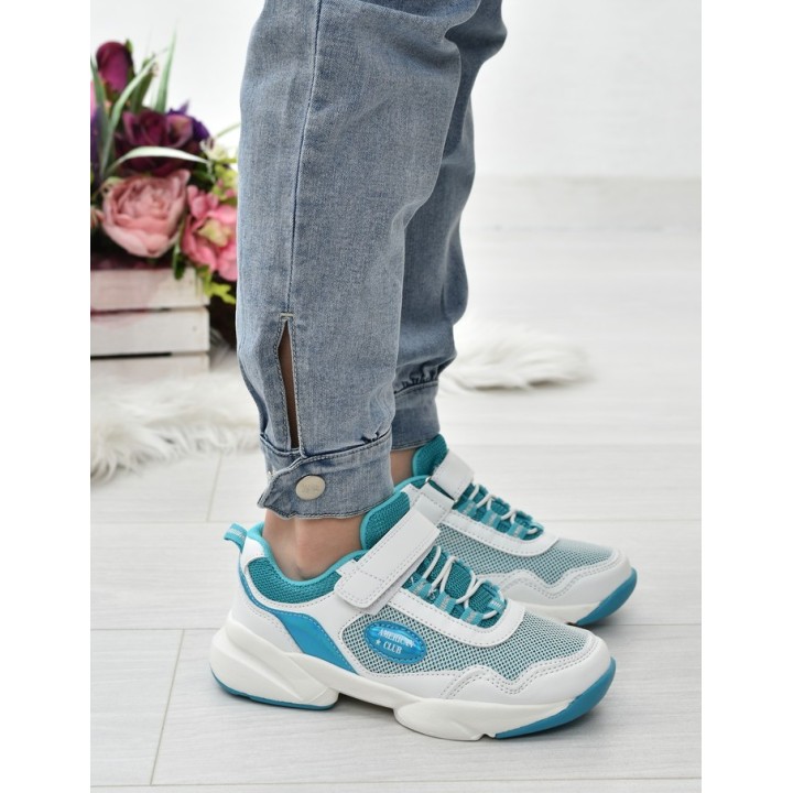 Buty sportowe dziecięce American RL16 Białe/niebieskie