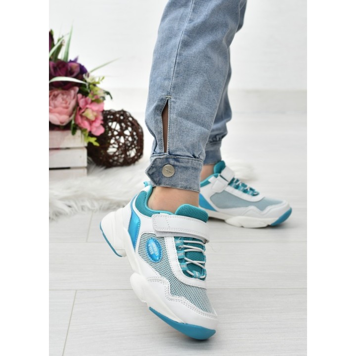 Buty sportowe dziecięce American RL16 Białe/niebieskie