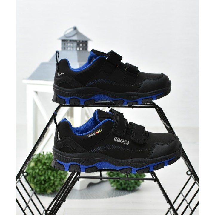 Buty trekkingowe dziecięce American WT14 Czarne/niebieskie
