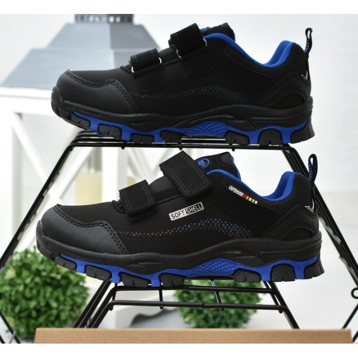 Buty trekkingowe dziecięce American WT14 Czarne/niebieskie