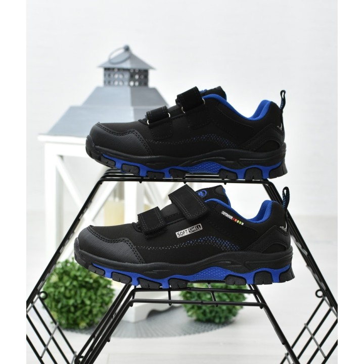 Buty trekkingowe dziecięce American WT14 Czarne/niebieskie