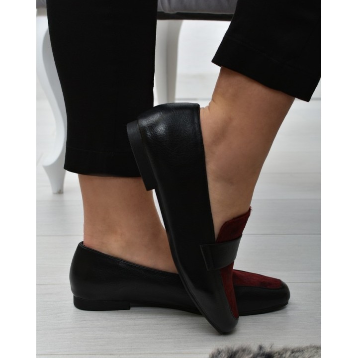 Mokasyny damskie Laura La.Fi 210018WI-PUF Czarne