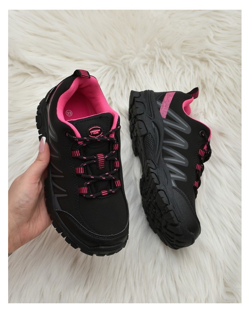 Buty dziecięce trekkingowe American Club WT72 Czarno-fuksjowe