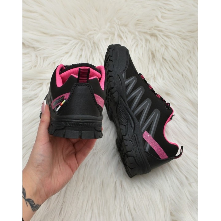 Buty dziecięce trekkingowe American Club WT72 Czarno-fuksjowe