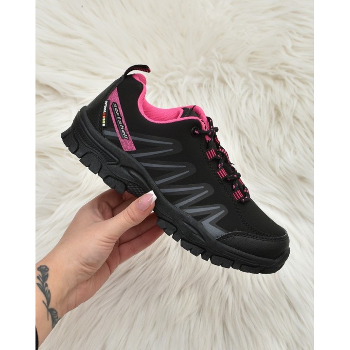 Buty dziecięce trekkingowe American Club WT72 Czarno-fuksjowe
