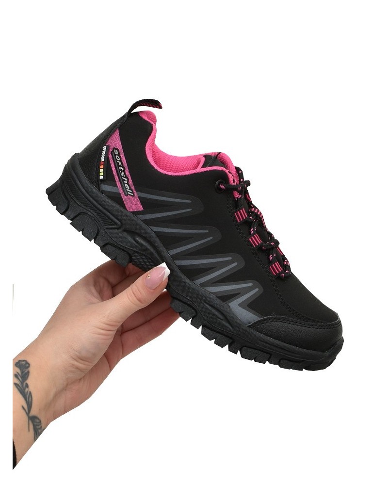 Buty dziecięce trekkingowe American Club WT72 Czarno-fuksjowe