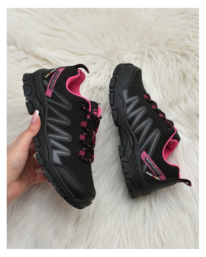 Buty dziecięce trekkingowe American Club WT72 Czarno-fuksjowe