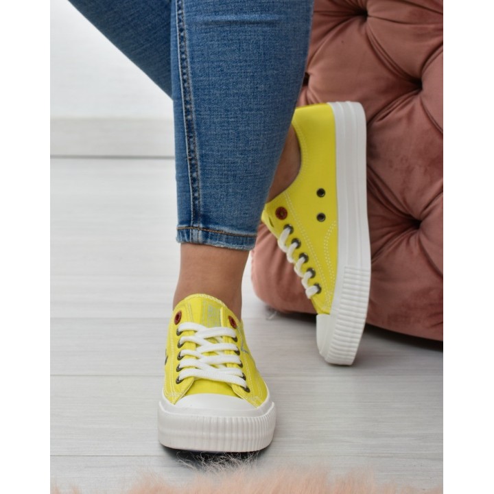 Trampki damskie Big Star JJ274388 Żółte
