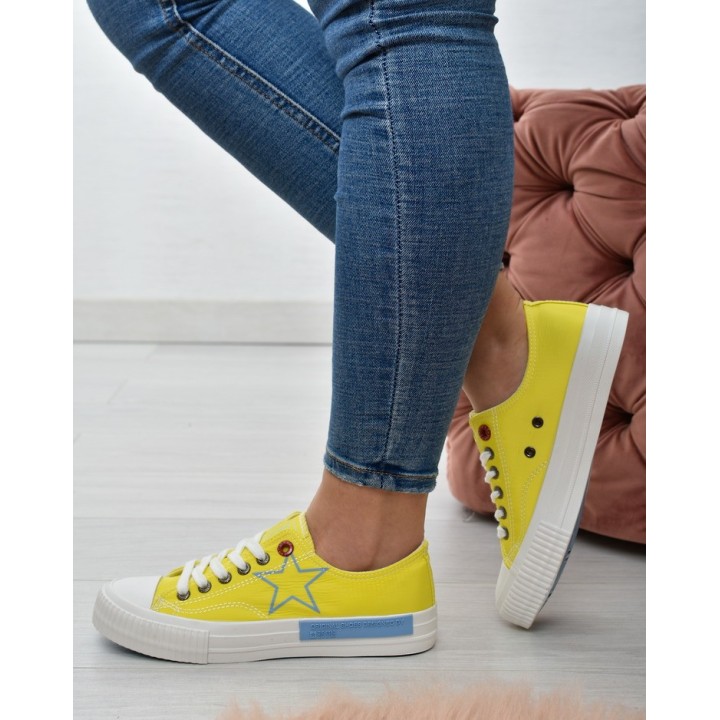 Trampki damskie Big Star JJ274388 Żółte