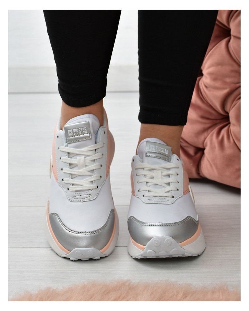Sneakersy damskie Big Star JJ274A015 Biało/beżowe