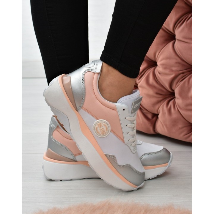 Sneakersy damskie Big Star JJ274A015 Biało/beżowe