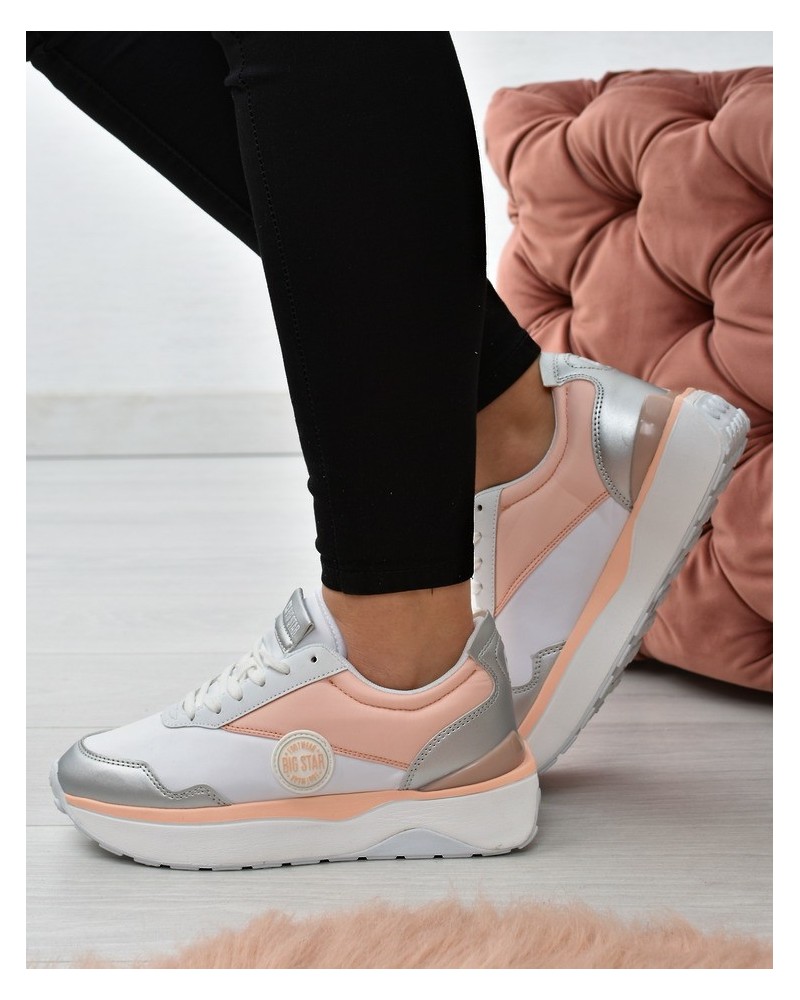 Sneakersy damskie Big Star JJ274A015 Biało/beżowe