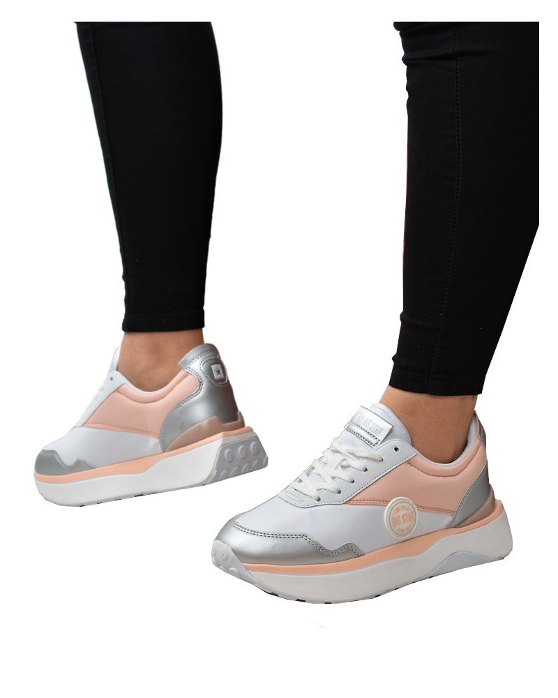 Sneakersy damskie Big Star JJ274A015 Biało/beżowe