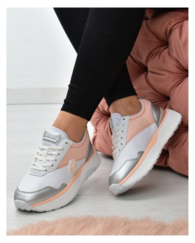 Sneakersy damskie Big Star JJ274A015 Biało/beżowe
