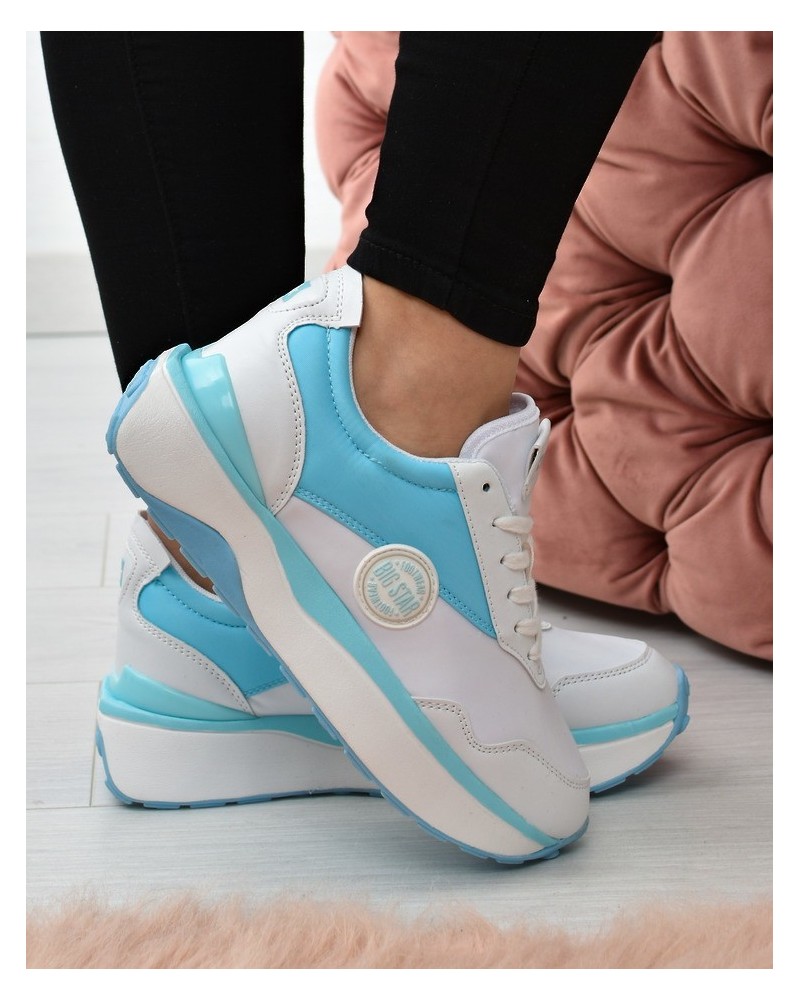 Sneakersy damskie Big Star JJ274A016 Biało/niebieskie
