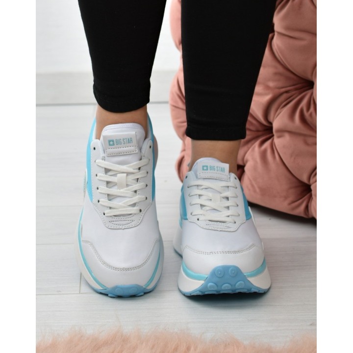 Sneakersy damskie Big Star JJ274A016 Biało/niebieskie