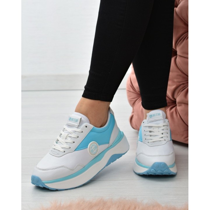 Sneakersy damskie Big Star JJ274A016 Biało/niebieskie