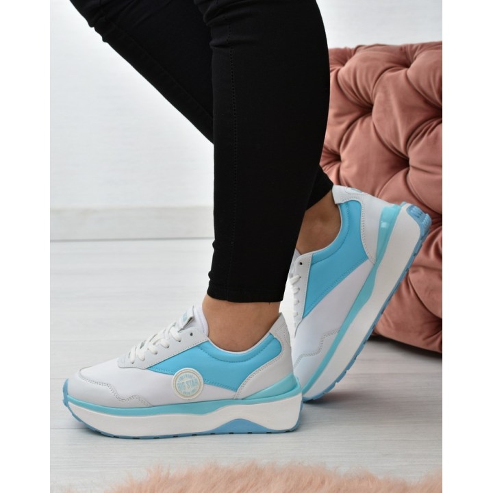 Sneakersy damskie Big Star JJ274A016 Biało/niebieskie