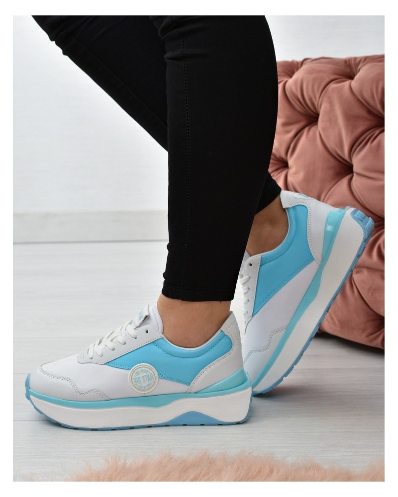 Sneakersy damskie Big Star JJ274A016 Biało/niebieskie