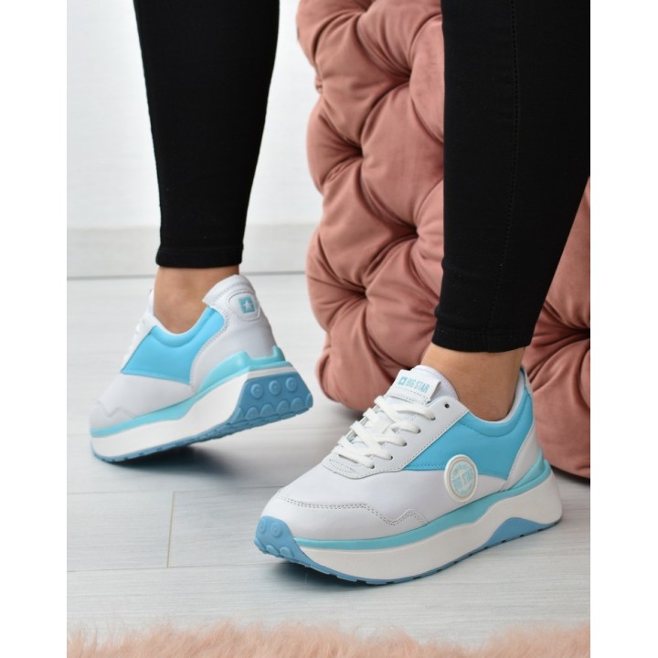Sneakersy damskie Big Star JJ274A016 Biało/niebieskie