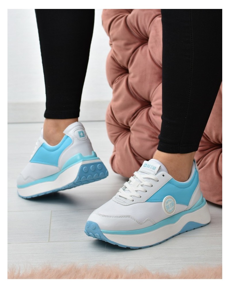 Sneakersy damskie Big Star JJ274A016 Biało/niebieskie