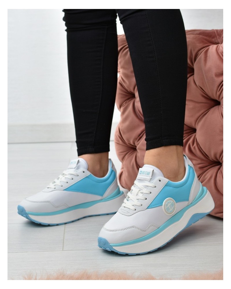Sneakersy damskie Big Star JJ274A016 Biało/niebieskie
