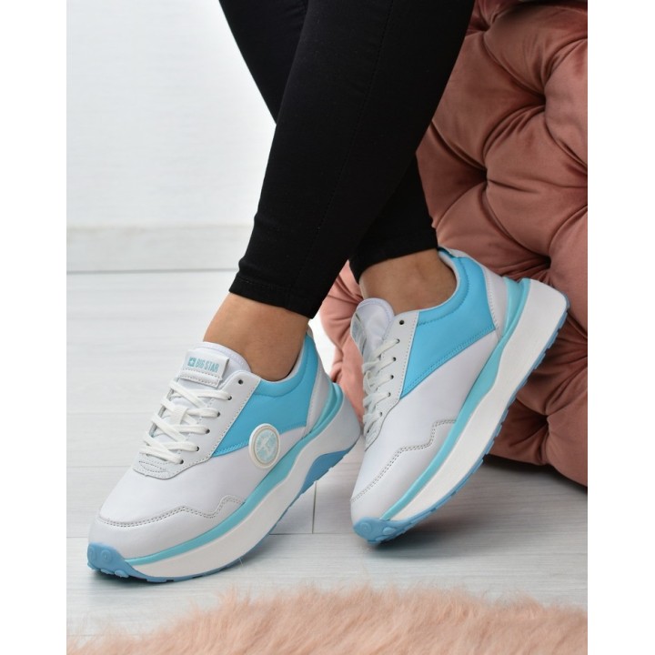Sneakersy damskie Big Star JJ274A016 Biało/niebieskie