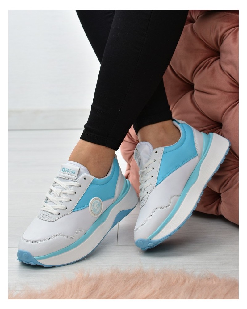 Sneakersy damskie Big Star JJ274A016 Biało/niebieskie