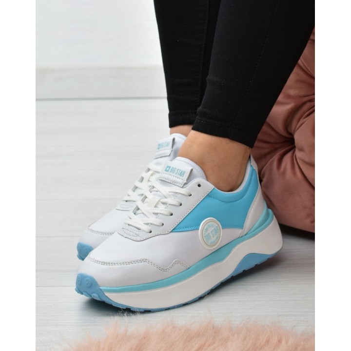 Sneakersy damskie Big Star JJ274A016 Biało/niebieskie