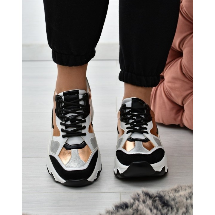Sneakersy damskie Potocki 22-12030 Złote