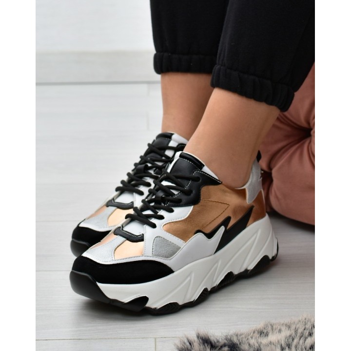 Sneakersy damskie Potocki 22-12030 Złote