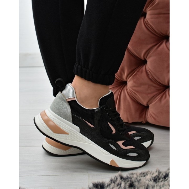 Sneakersy damskie Vinceza 10728 Czarno/różowe