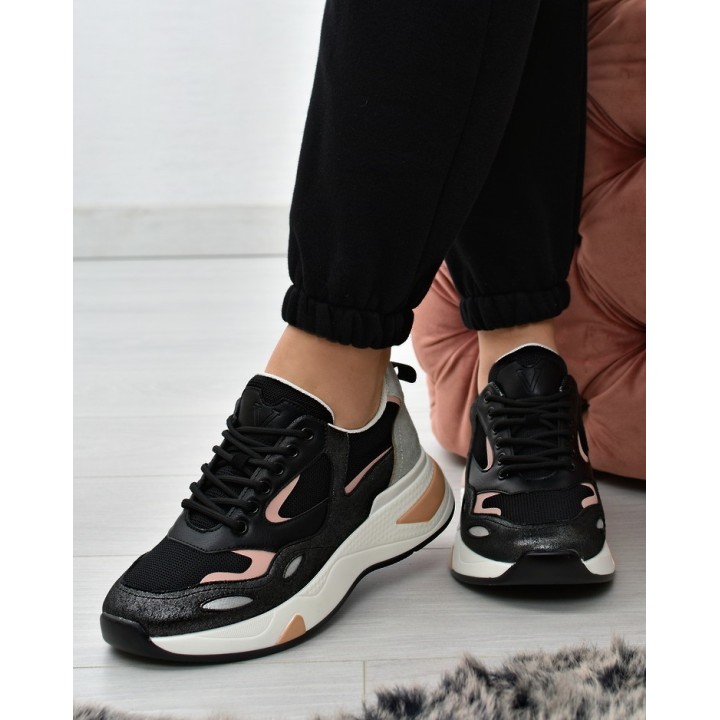 Sneakersy damskie Vinceza 10728 Czarno/różowe