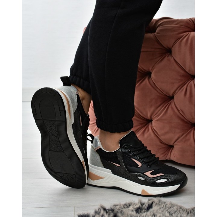 Sneakersy damskie Vinceza 10728 Czarno/różowe