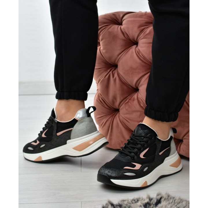 Sneakersy damskie Vinceza 10728 Czarno/różowe
