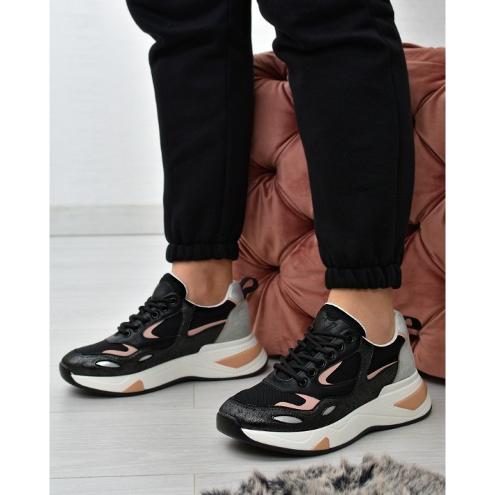 Sneakersy damskie Vinceza 10728 Czarno/różowe