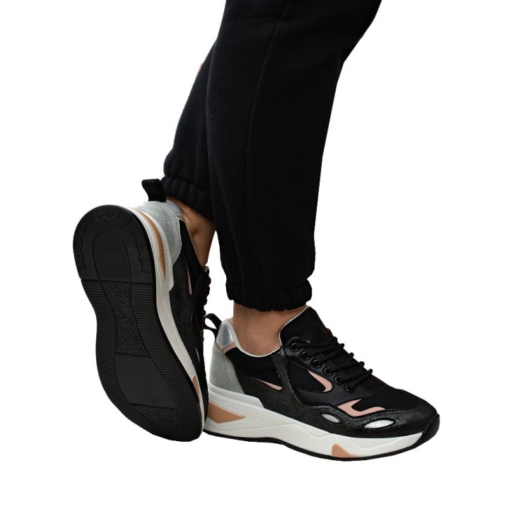 Sneakersy damskie Vinceza 10728 Czarno/różowe