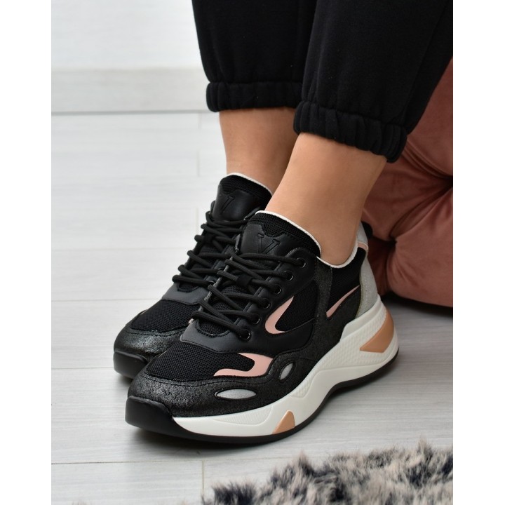 Sneakersy damskie Vinceza 10728 Czarno/różowe