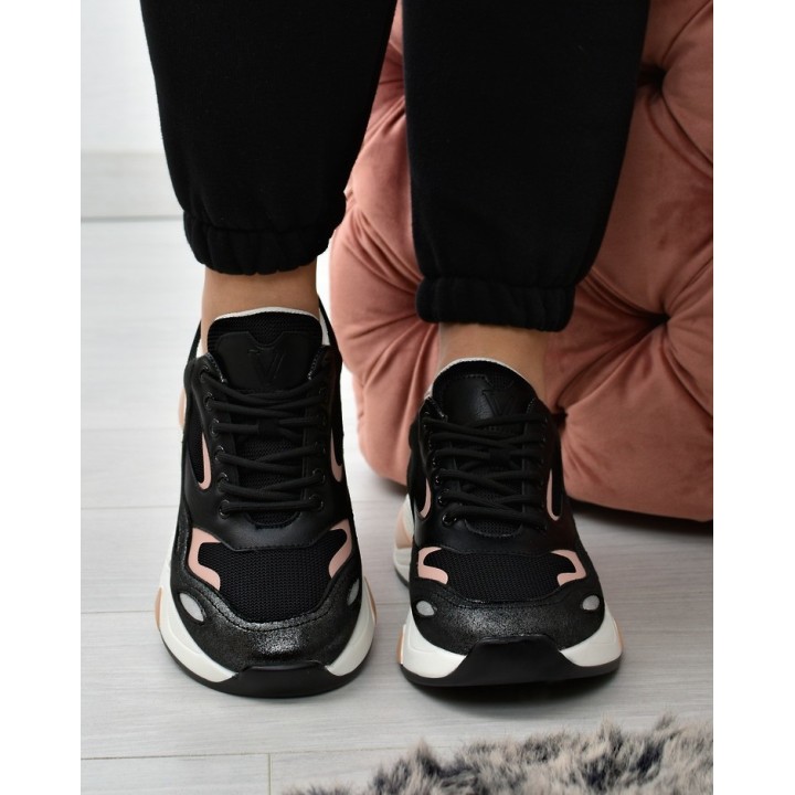 Sneakersy damskie Vinceza 10728 Czarno/różowe