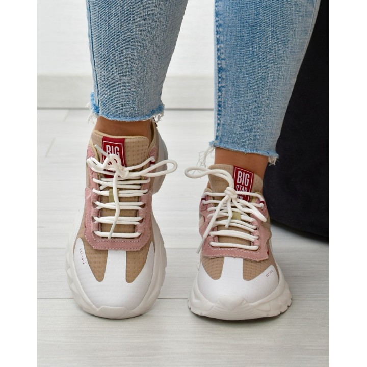 Sneakersy damskie Big Star KK274055 Beżowe
