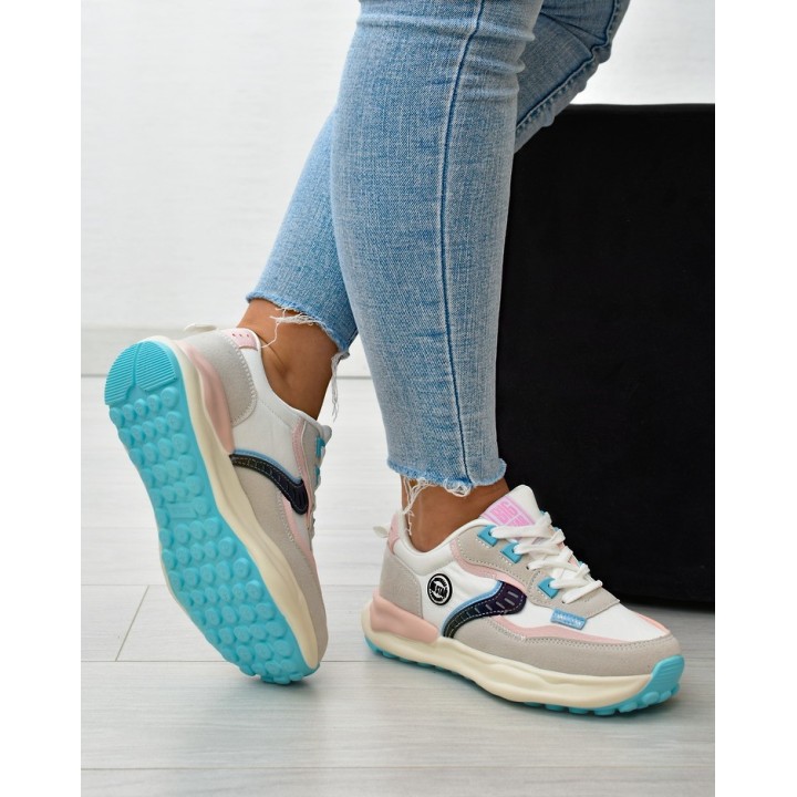 Sneakersy damskie Big Star KK274097 Biało-różowe