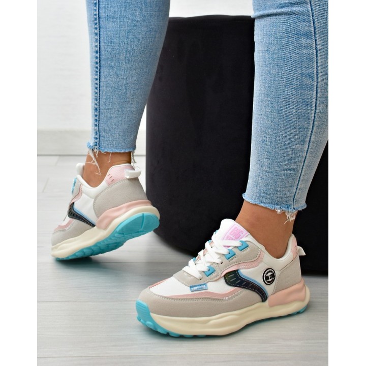 Sneakersy damskie Big Star KK274097 Biało-różowe