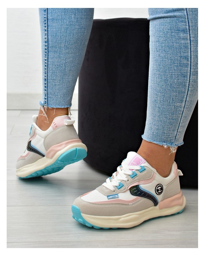 Sneakersy damskie Big Star KK274097 Biało-różowe