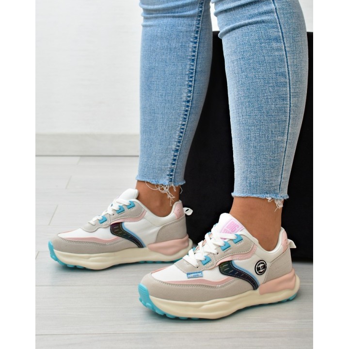 Sneakersy damskie Big Star KK274097 Biało-różowe