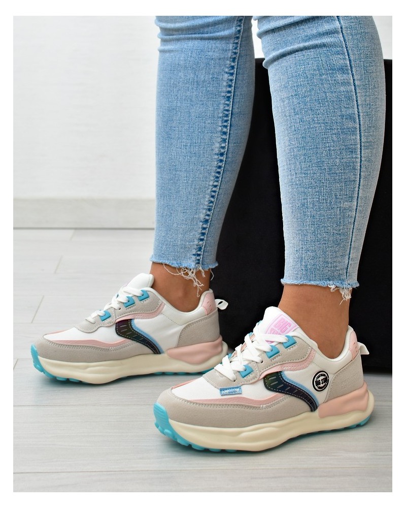 Sneakersy damskie Big Star KK274097 Biało-różowe